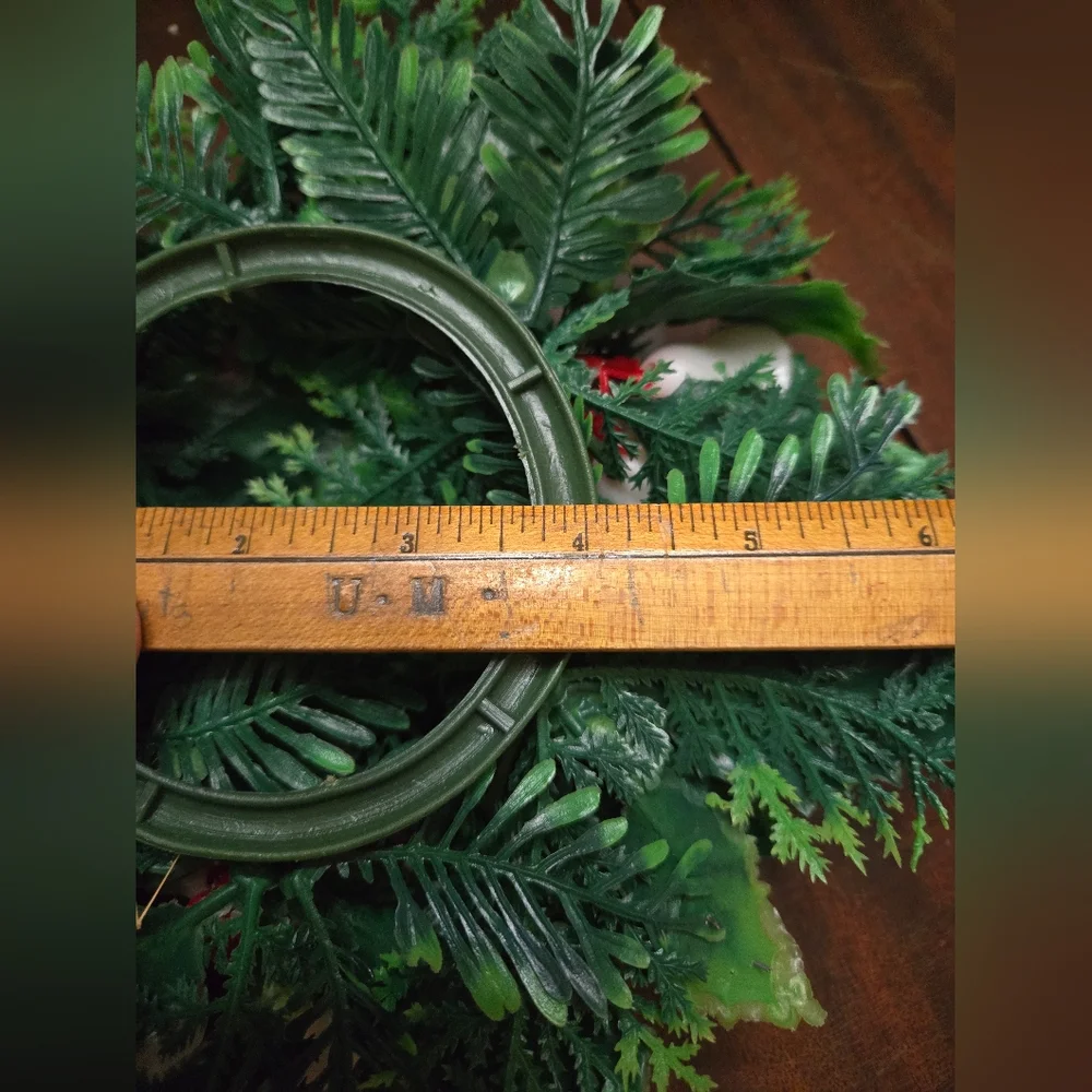 Vintage Christmas Plastic Holly Candle Wreaths
